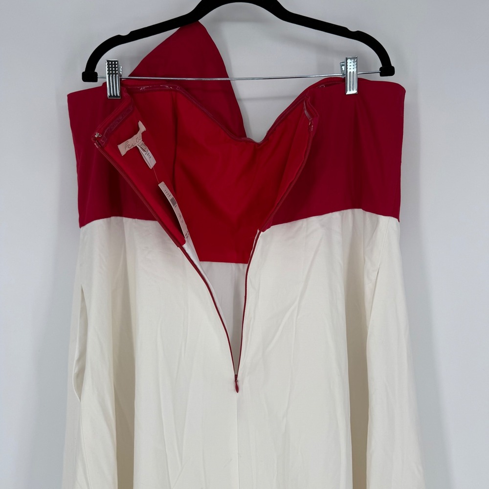 ANTHROPOLOGIE HUTCH COLOR BLOCK CREAM RED BOW‎ MAXI DRESS NWT 22W - Picture 9 of 12